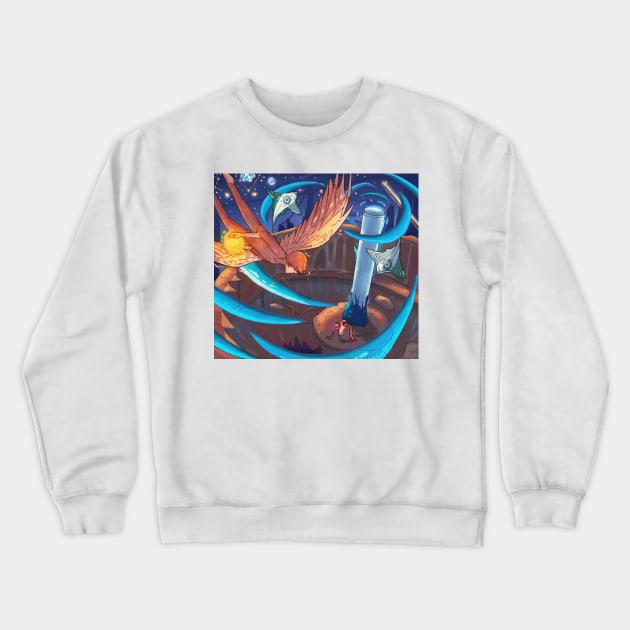 angel boy vs the evil tower Crewneck Sweatshirt by Angeldrawzs